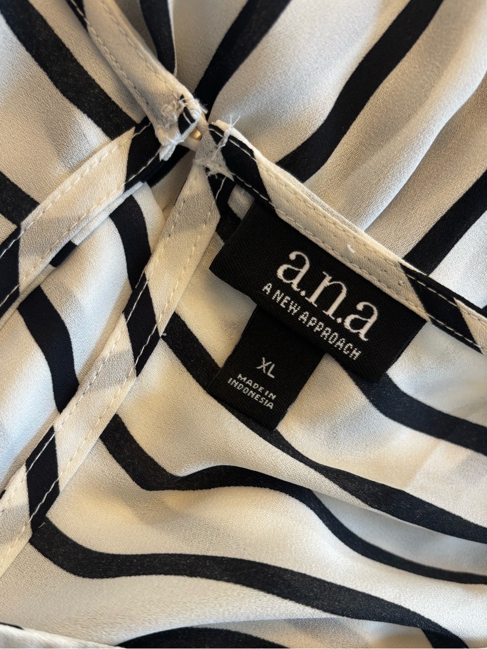 a.n.a Black & White Striped Ruffle-Hem Tunic - Picture 7 of 8